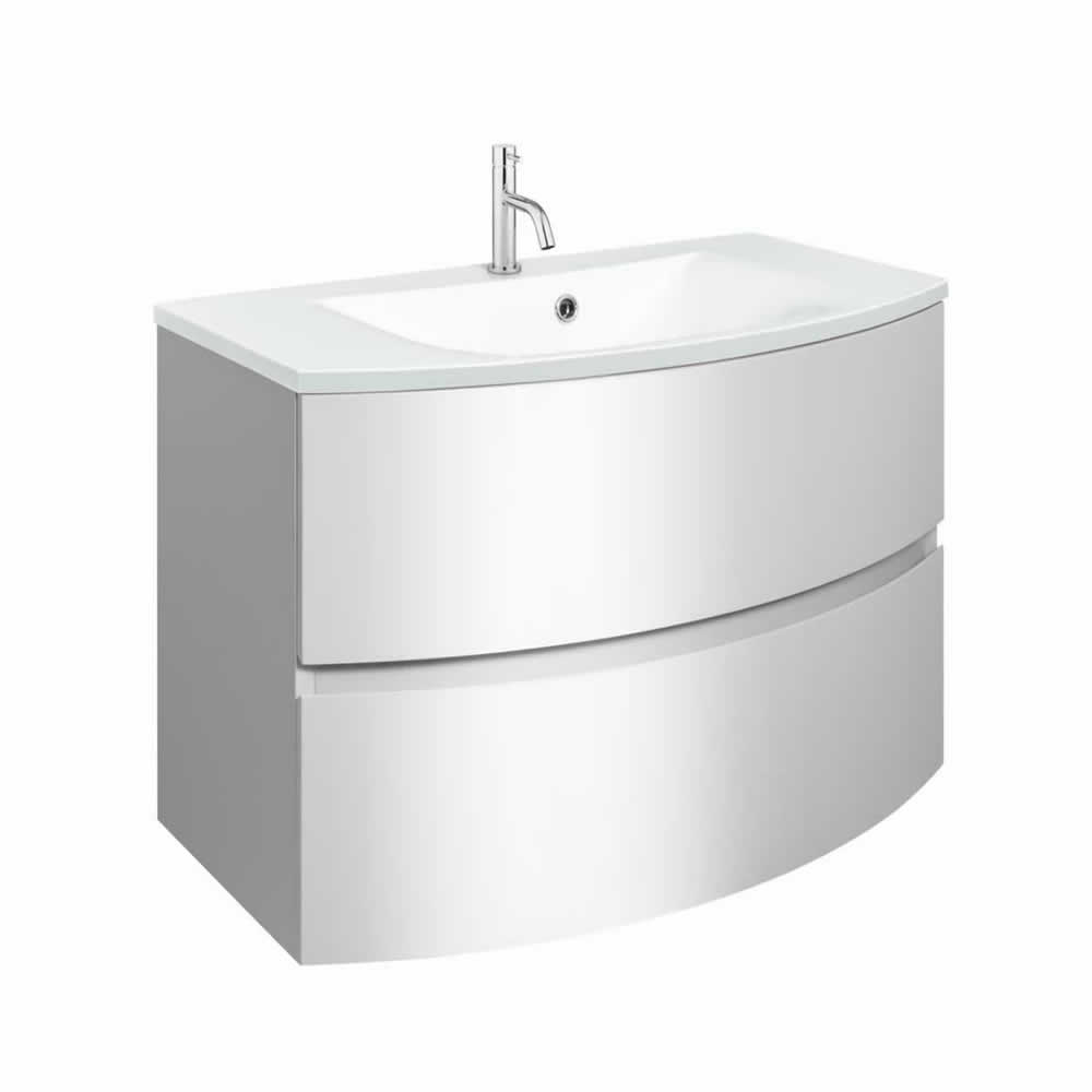 Svelte 80 Unit & Ice White Glass Basin